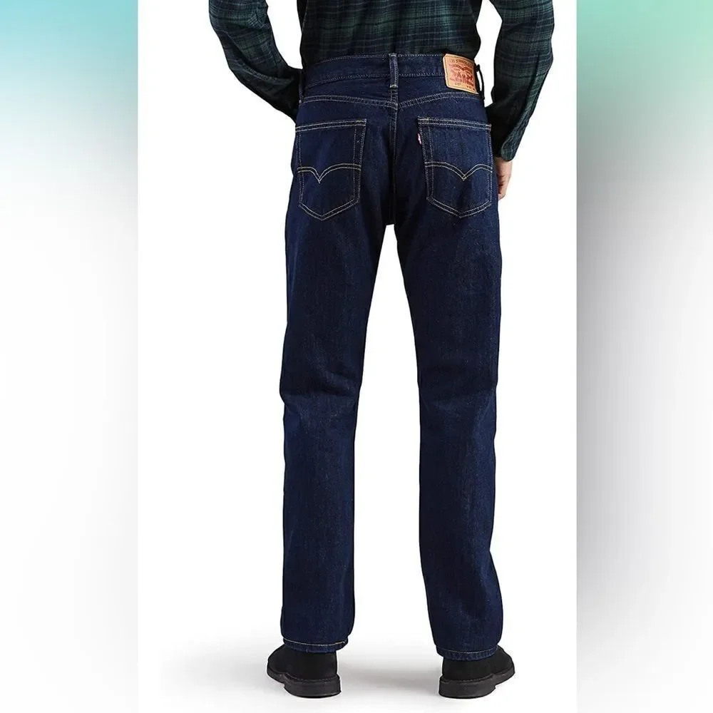 LEVI'S Men's 505 Regular Fit Jeans, dark wash, size 32/29